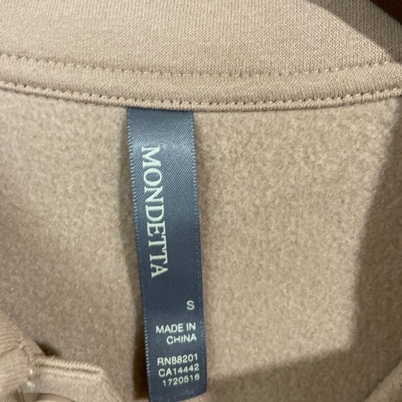 NEW Mondetta Women's S Tan Pullover Collared Sweatshirt Long Sleeve Polyester - Picture 5 of 9